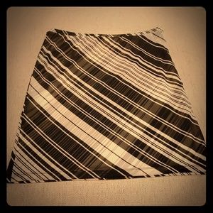 Express Black/White Lined Striped Skirt